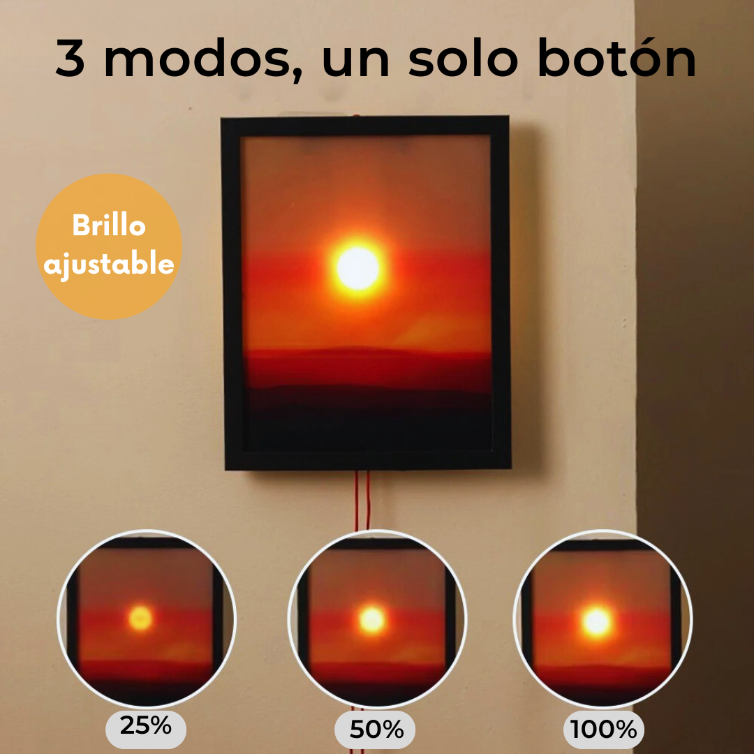 Cuadro LED Atardecer con Sol Ajustable